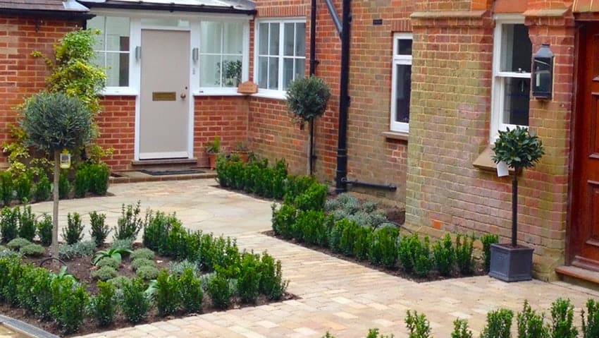 block paving front garden path and entrance