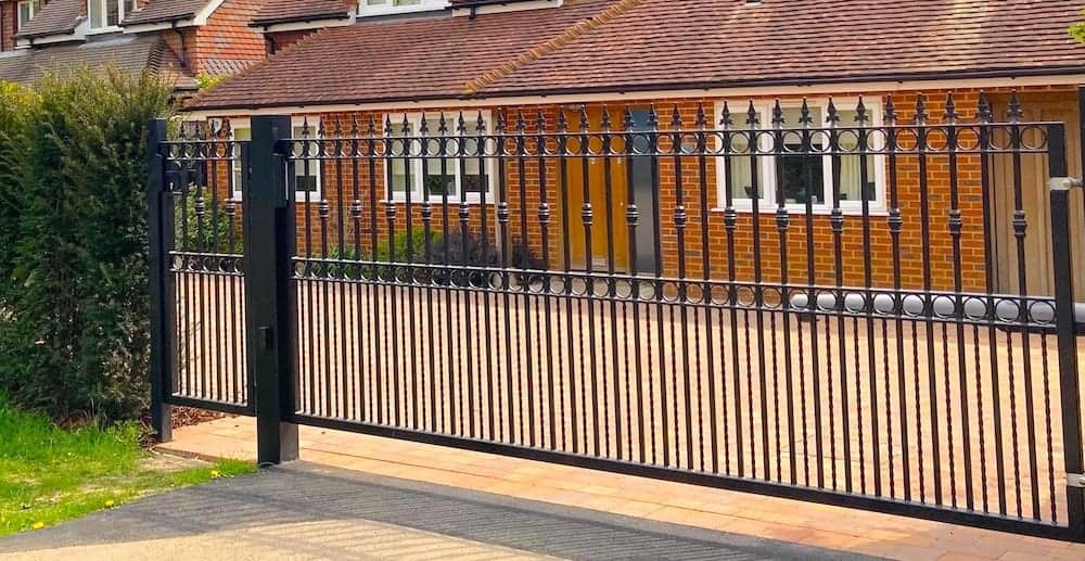 driveway installation reigate surrey with metal gates