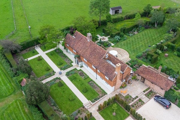 landscaping blanks farm dorking showing aerial image of grounds
